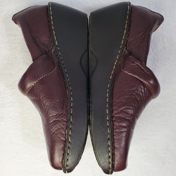 GNW Brown Leather Slip On Clog Wedge Shoes Women's Size 11 - Picture 9 of 12